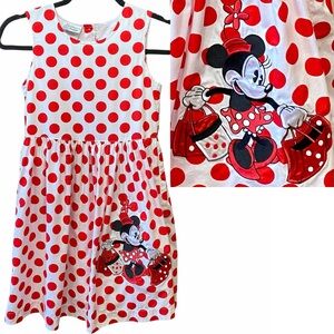 Disney Parks Minnie Mouse Polka Dot Dress Youth Girls Size Medium